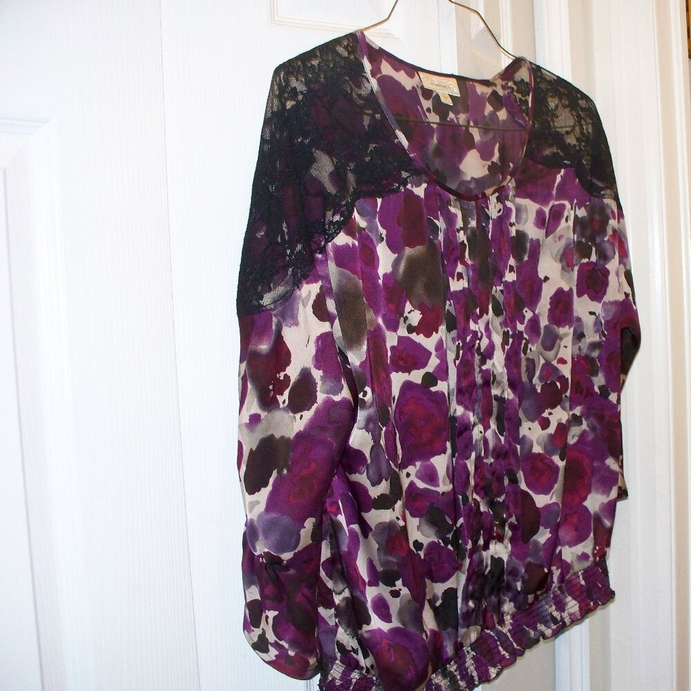 Blouse purple animal print